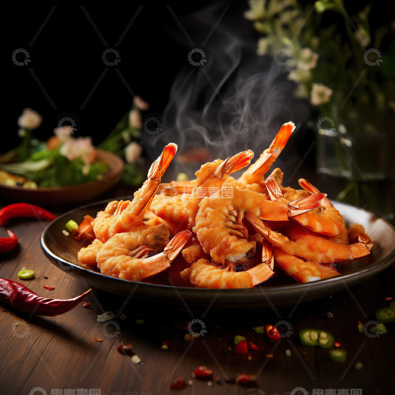 高清大图下载【趣麦麦图】美味炸虾美食摄影素材1