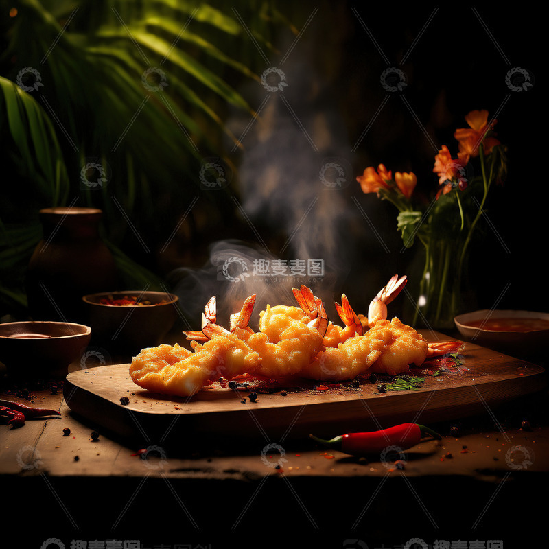 高清大图下载【趣麦麦图】美味炸虾美食摄影素材