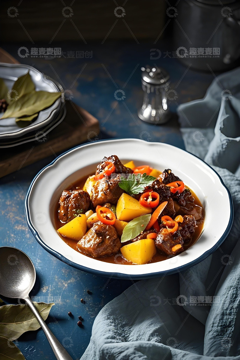 高清大图下载【趣麦麦图】番茄土豆炖排骨摄影图8
