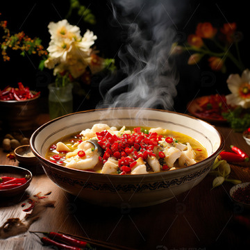 美味水煮鱼美食摄影素材