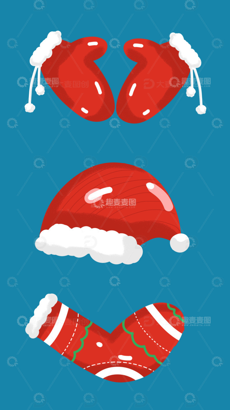 源文件下载【趣麦麦图】手套帽子袜子