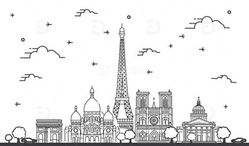 法国著名经典建筑线描