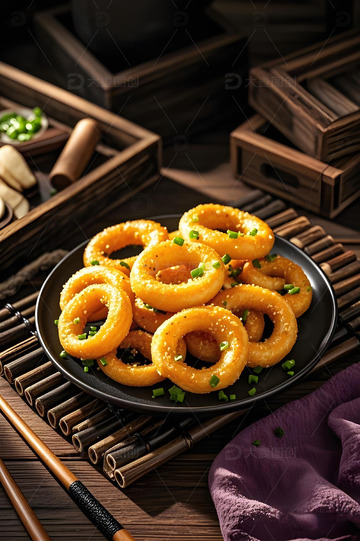 美食摄影炸油饼儿摄影图1