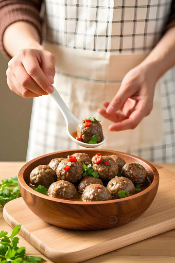 美食摄影牛肉丸摄影图1