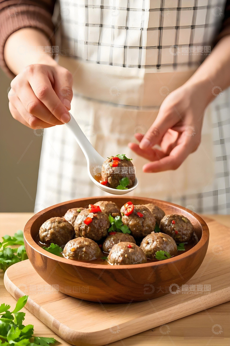 高清大图下载【趣麦麦图】美食摄影牛肉丸摄影图1