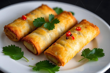 炸春卷美食摄影图3