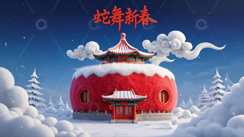 新年春节蛇年节日背景2