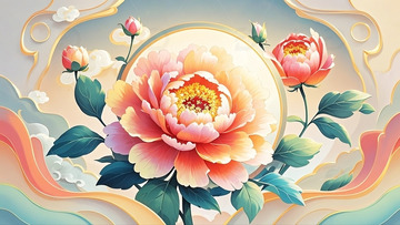 中国风国潮牡丹插画6