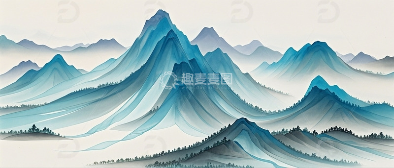 高清大图下载【趣麦麦图】-中国风水墨山水画11