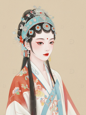 国风京剧戏曲花旦人物