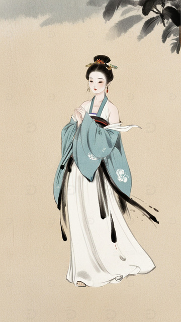 水墨古代美女人物4