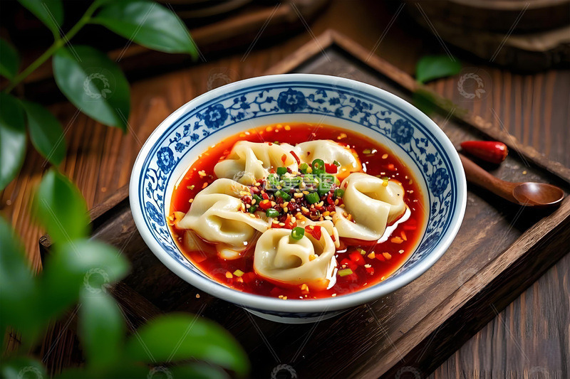 高清大图下载【趣麦麦图】美食摄影之红油烧抄手