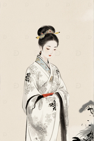 水墨古代美女人物