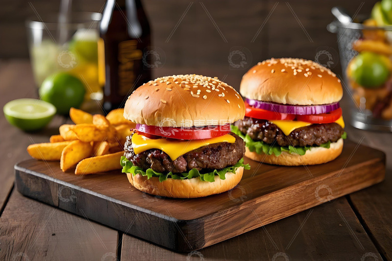 高清大图下载【趣麦麦图】西餐美食汉堡薯条摄影图4