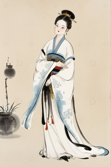 水墨古代美女人物7