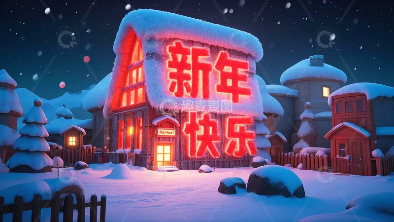 新年春节背景幸福中国年6