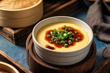 美食摄影蒸鸡蛋摄影图