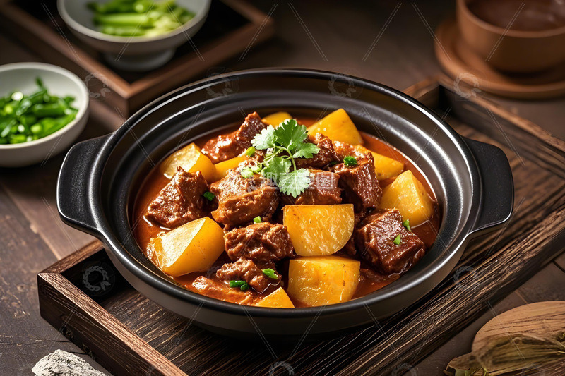 高清大图下载【趣麦麦图】土豆烧牛腩美食摄影图1