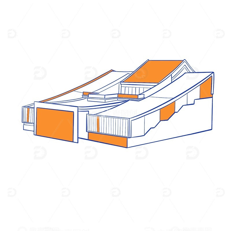 源文件下载【趣麦麦图】杭州萧山区特色地标建筑茅湾里印纹陶博物馆
