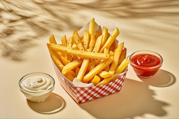 薯条西餐美食摄影图