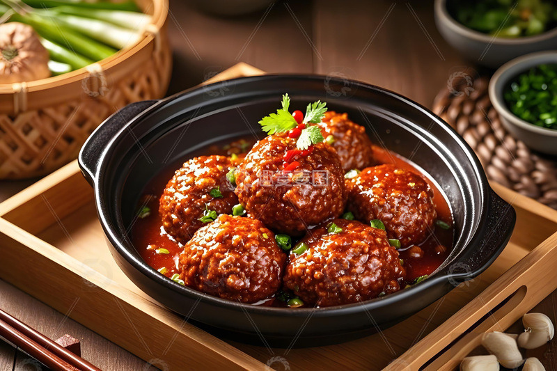 高清大图下载【趣麦麦图】美食摄影之狮子头摄影图