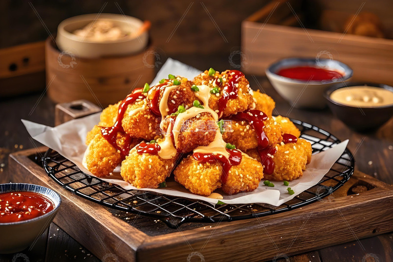 高清大图下载【趣麦麦图】韩式炸鸡美食摄影图1