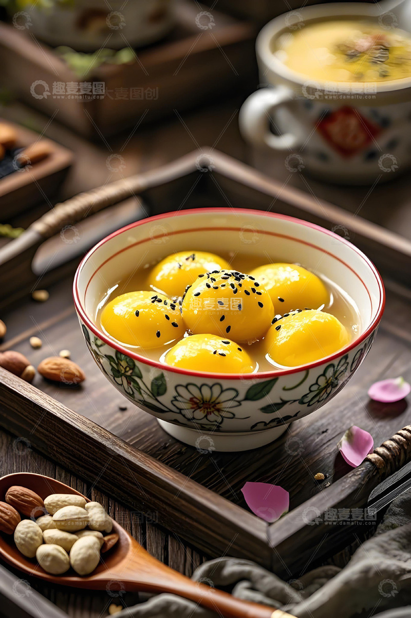 高清大图下载【趣麦麦图】美食摄影大黄米元宵摄影图