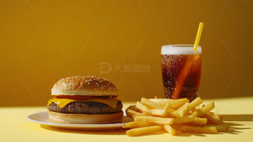快餐汉堡可乐美味