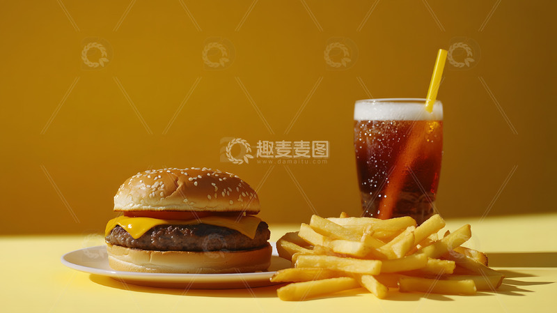 高清大图下载【趣麦麦图】快餐汉堡可乐美味