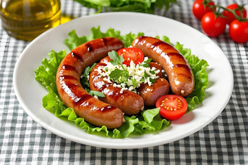 美食摄影烤香肠摄影图1