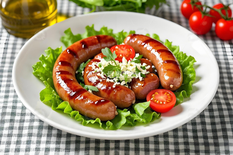 美食摄影烤香肠摄影图1