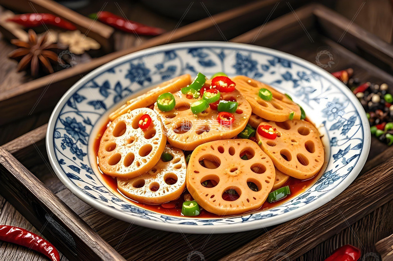 高清大图下载【趣麦麦图】凉拌藕片美食摄影图1