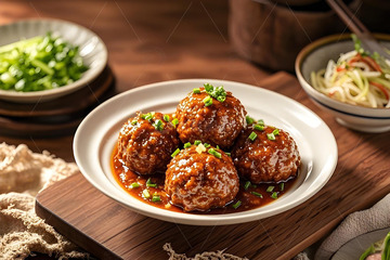 美食摄影之狮子头摄影图2