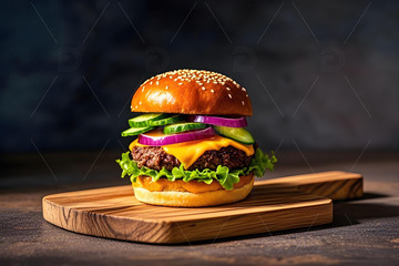 汉堡西餐美食摄影图1