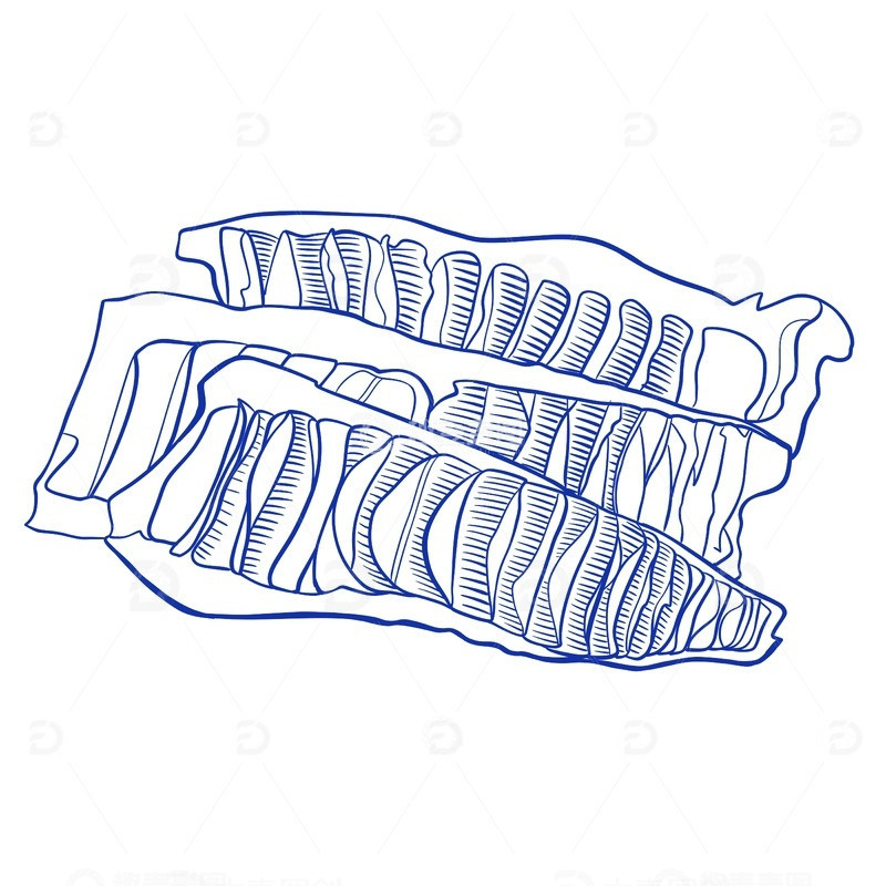 源文件下载【趣麦麦图】杭州临安区特色特产笋干线稿