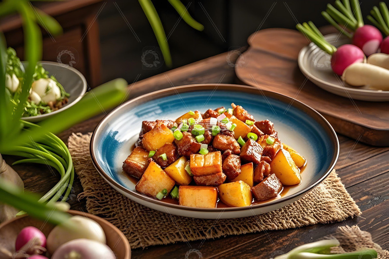 高清大图下载【趣麦麦图】美食摄影之土豆焖肉1