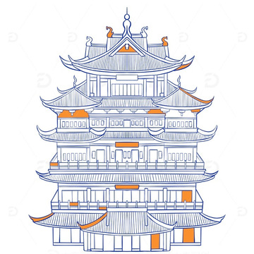 杭州西湖区特色地标建筑城隍阁