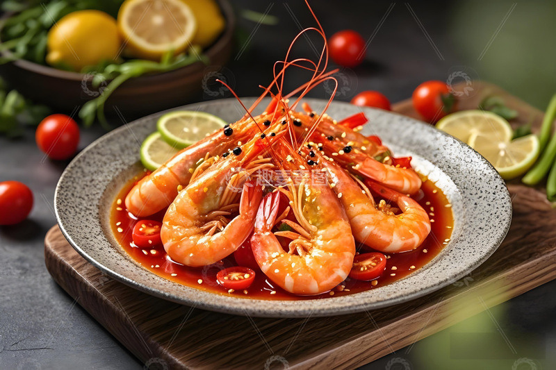 高清大图下载【趣麦麦图】美食摄影海鲜大虾摄影图