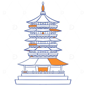 杭州特色建筑雷峰塔景点