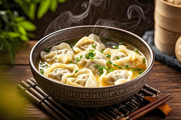 美味馄饨美食摄影图