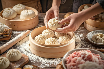 包子中式美食摄影图1