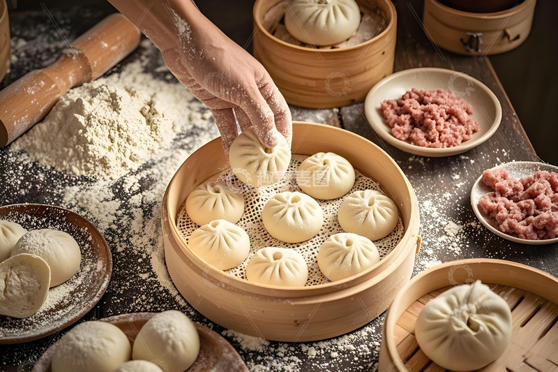 高清大图下载【趣麦麦图】包子中式美食摄影图