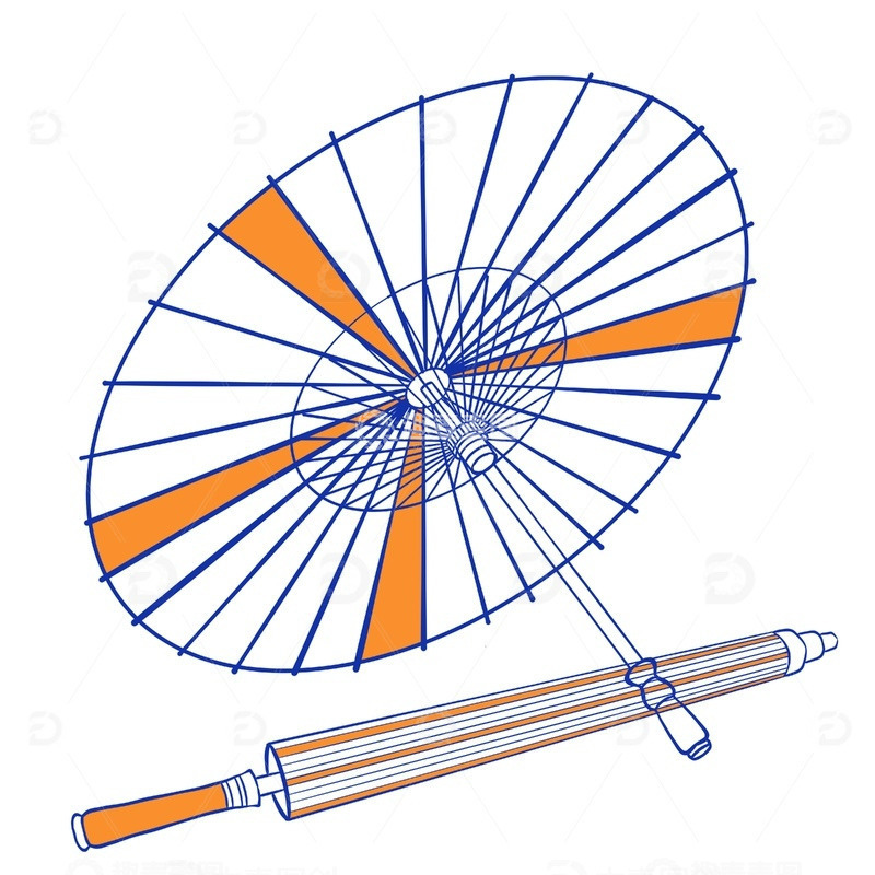 源文件下载【趣麦麦图】杭州特色西湖绸伞