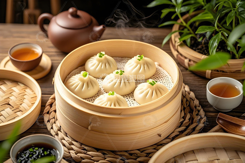 高清大图下载【趣麦麦图】美食摄影包子摄影图