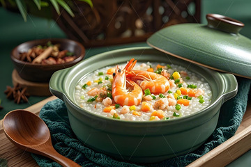 海鲜粥美食摄影图1