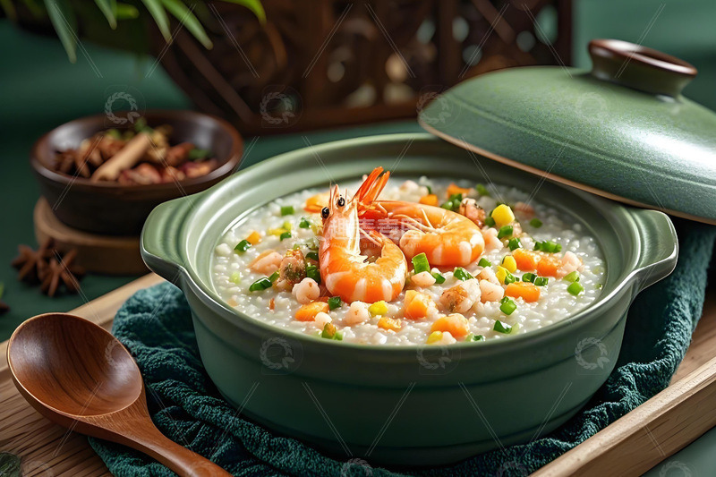 高清大图下载【趣麦麦图】海鲜粥美食摄影图1
