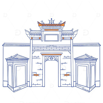 杭州富阳区特色建筑景点龙门古镇