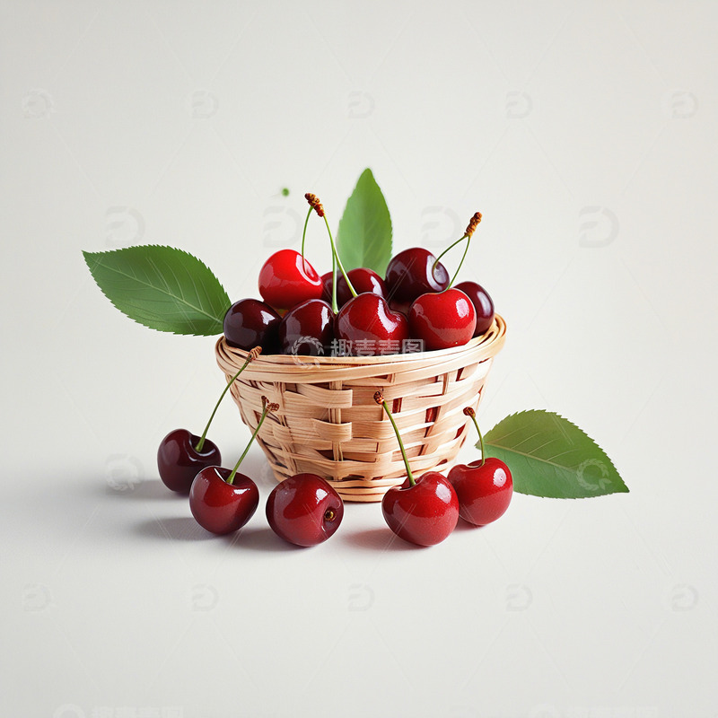 新鲜车厘子樱桃美味水果摄影素材