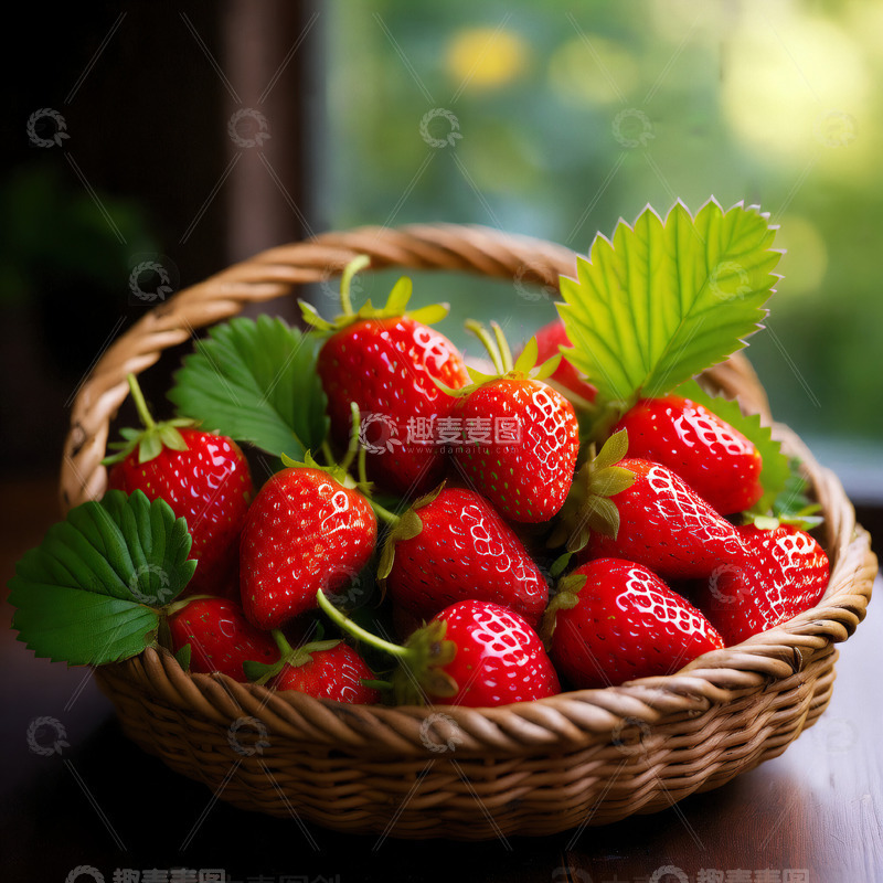 新鲜草莓美味水果摄影素材