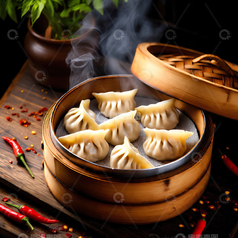 高清大图下载【趣麦麦图】美味蒸饺美食摄影素材